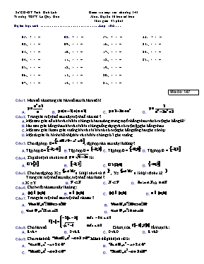 Kiểm tra một tiết chương I - II Môn Đại Số 10 (ban cơ bản)